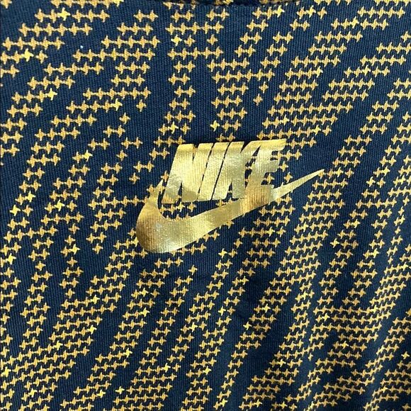 Nike Tee Long Sleeve 3X Gold Print Black Star Animal Print Cotton Oversized - Picture 4 of 15